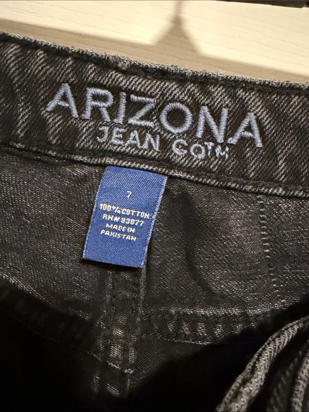 Black Distressed Denim Shorts